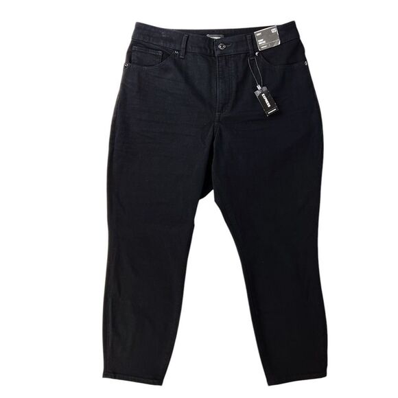 Express Black Curvy Skinny Jeans 12 SHORT - Picture 1 of 7